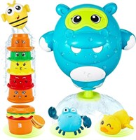EKU Hippo Bath Toys for Toddlers Burger Stacking