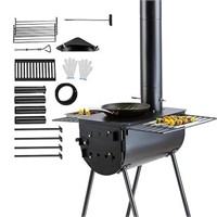 VEVOR 118" Wood Stove with Pipes & Gloves
