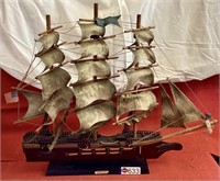 Wooden Constitution model ship: measures 28 long