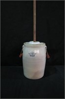 3 GALLON CROWN BUTTER CHURN CROCK W/ HANDLE