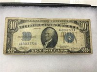 1934 Blue Seal $10 Silver Certificate