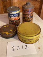 Antique Tins Dixie Pine Tar, Prime Neatsfoot Oil