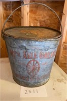 Antique Mica Axle Grease Bucket Standard Oil Co