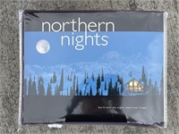 NORTHERN NIGHTS FLANNET SHEET SET. TWIN SIZE.