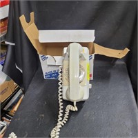 White Rotary Dial Wall Phone