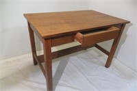 Oak Library Table / Desk  w Drawer 42 x 26 29.5h
