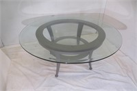 Modern Glass Top & Metal Coffee Table 42" x 18" h