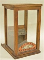 Peerless Saratogas Cigars Oak Countertop Showcase