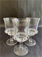 Three Bryce Atlas Glass Goblets