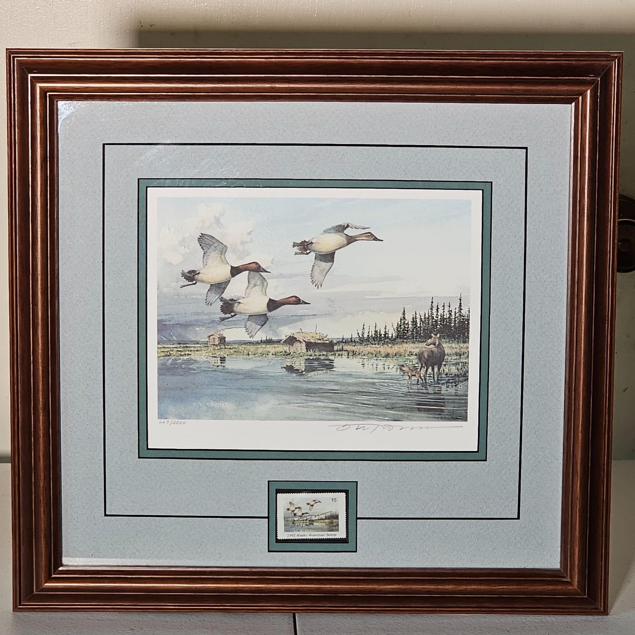 1992 Duck Stamp Print; F.W. Thomas, Signed
