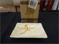 Bid X 2 : NEW Boxes Of 12, 6" SQUARE PLATE GOLD O
