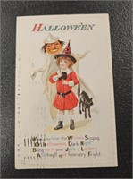 Antique Nash H14 Embossed Hallowe'en Postcard-