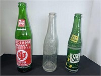 3 vintage bottles. 7up 1976 IU NCAA Champs