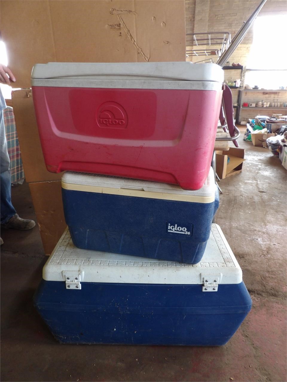 Large Cooler & 2 Medium Coolers