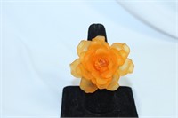 Orangle Flower Adjustable Ring