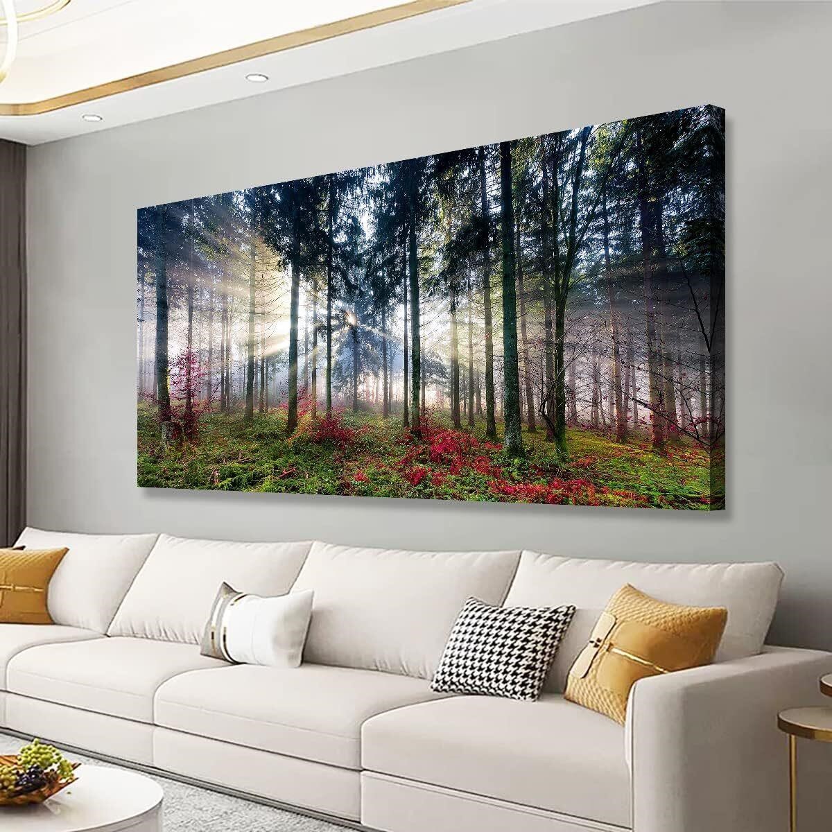 $160  Nature Landscape Sunrise Tree Canvas 28x57 i
