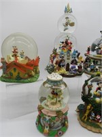(5) DISNEY SNOW GLOBES WITH MUSIC BOXES:
