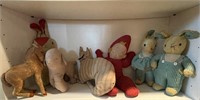 Lot of seven vintage stuffed toys