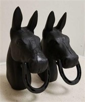 2 Cast Iron Horse Heads