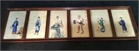 6 Chinese Figures On Rice Paper