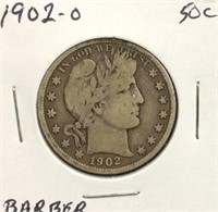 1902-O Barber Half Dollar Coin