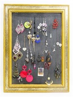 17"x12.5" Framed Earring Display with Contents