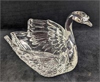 Crystal Swan Bowl Candy Dish Centerpiece