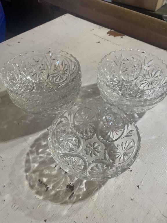 Six glass dishes