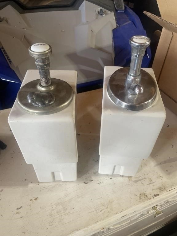 Two syrup dispensers