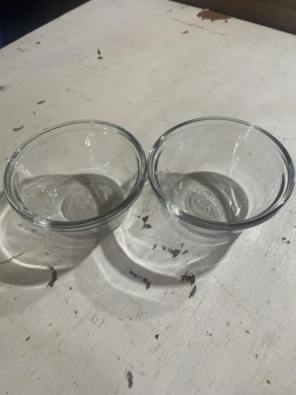 Two glass dishes