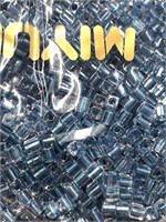 Miyuki 4 mm glass cube beads. Blue lined