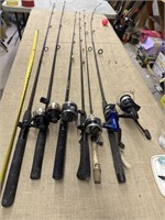 6 Fishing Rods and Reels