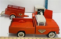 Nylints Vintage U-haul Toy Truck With 2 Trailers