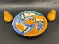 Fruit & Dip Plate with Salt & Pepper Shakers