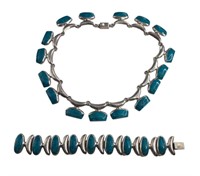 Mexican Sterling Silver and Turquoise Set