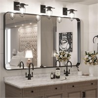 48 x 30 Inch Wall Mirror Black Bathroom
