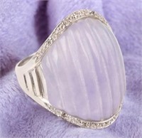 PURPLE JADE LADIES STERLING SILVER RING