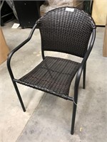 patio chair, damage along top edge