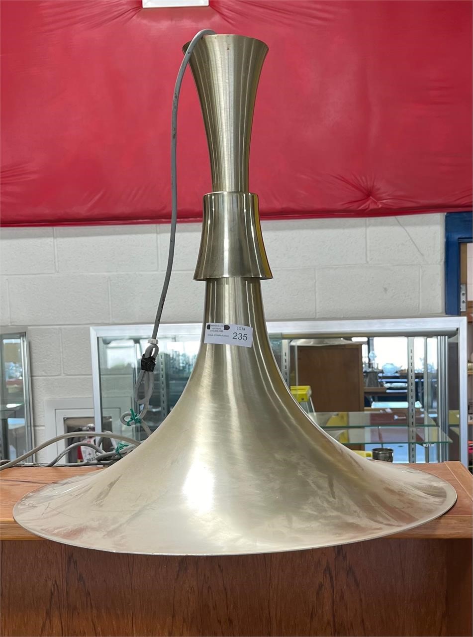 Vintage Aluminum Mid-Century Hanging Light Fixture