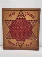 Vintage Wooden Chinese Checker Game Board