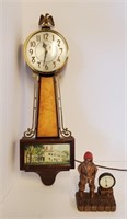 1940s Sessions Electric Banjo Clock & Thermometer