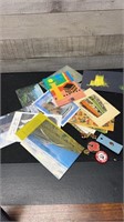 Lot Of Vintage Postcards & Pins