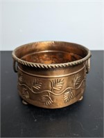 Vintage Copper Footed Planter w/ Handles India