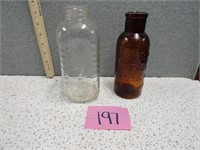 (2) Vintage Bottles - Water and Chemical Bottle