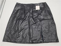 NEW Mango Pop Women's Faux Snakeskin Skirt - L