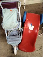 Little Tikes slide and baby doll stroller