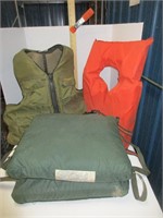 4) PFD's, 2) throwables,2) Life jackets