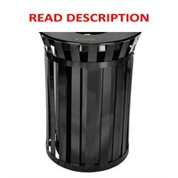 38 Gal. Green Metal Slatted Outdoor Trash Can