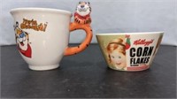 Tony the Tiger Mug & Kellogg's Corn Flakes Bowl