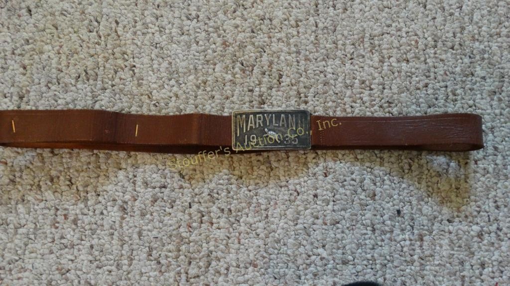 Maryland 1935 leather belt, 36"